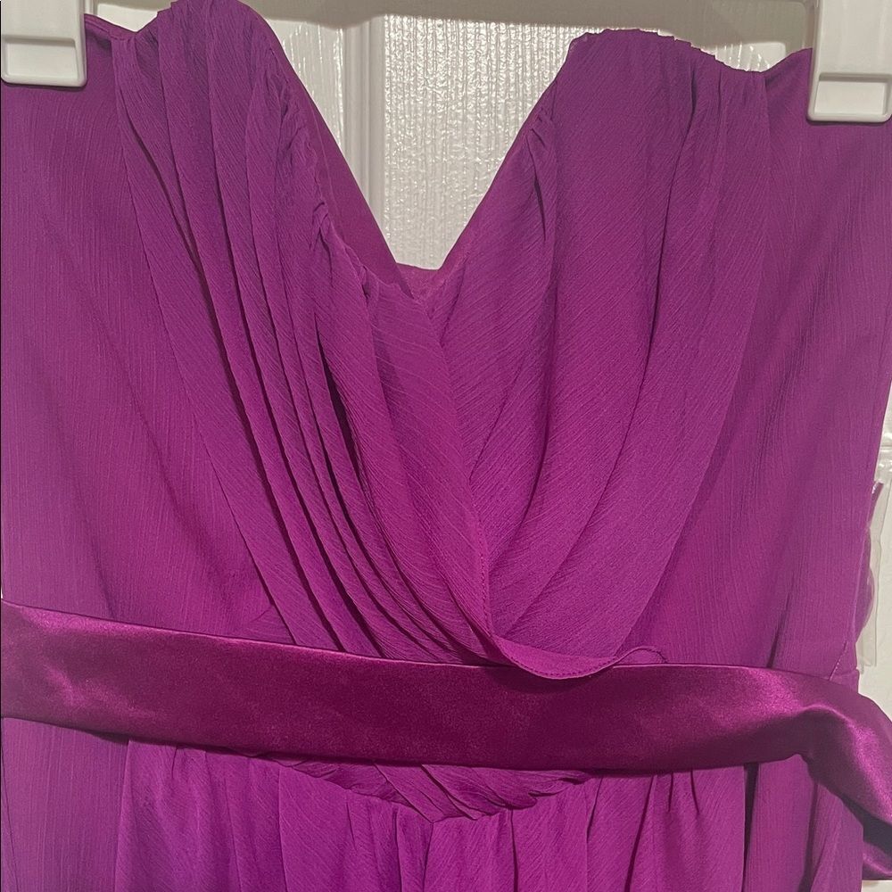Lela Rose Persian Plum Strapless Midi Dress Size 8